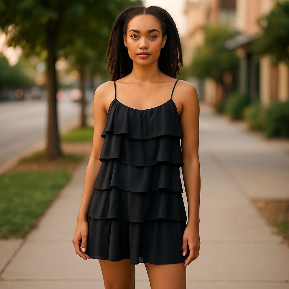 Nwt Ann Taylor Loft Tiered Ruffle Dress Spaghetti Strap Cocktail Wedding Size 6